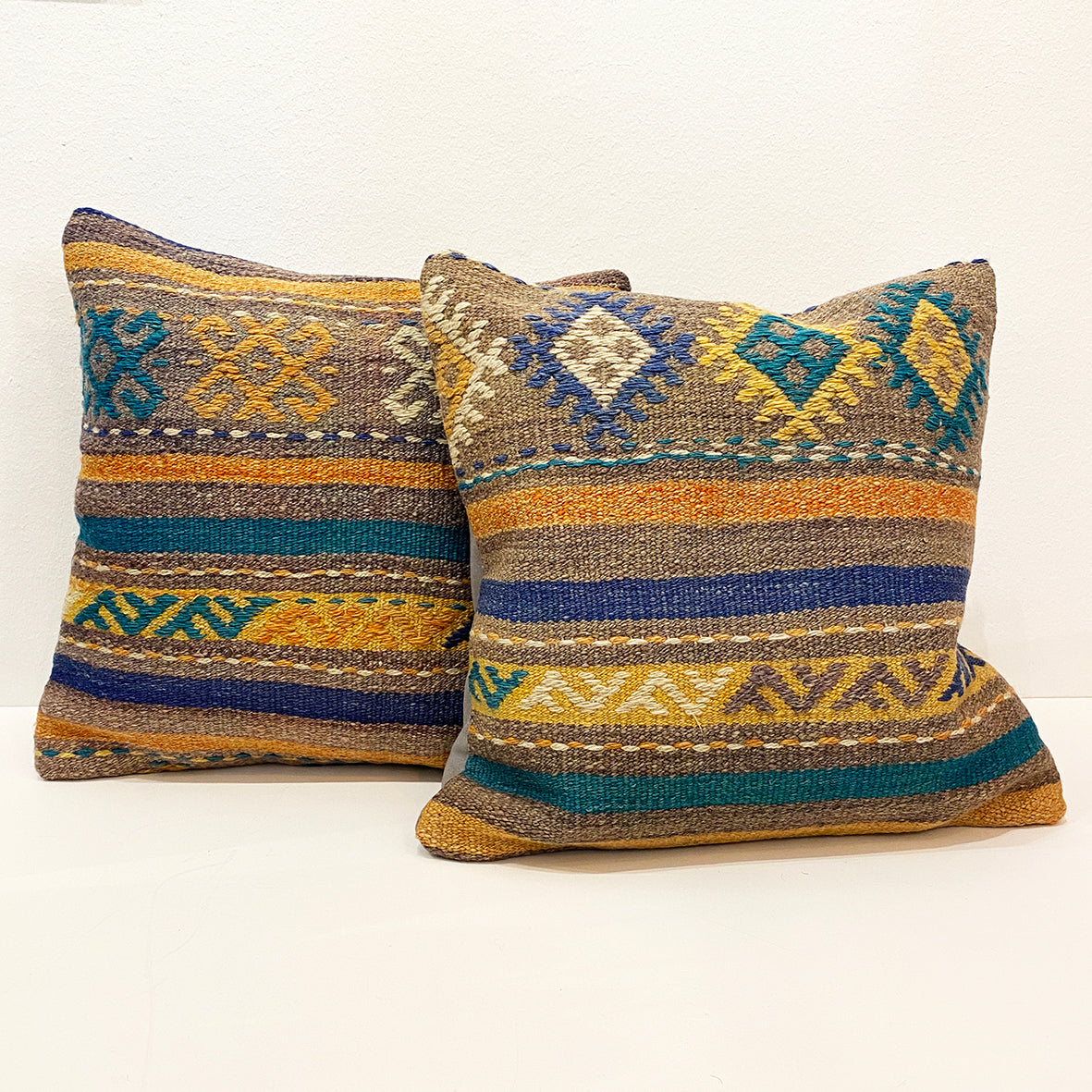 Set of 2 Vintage Kilim Cushions